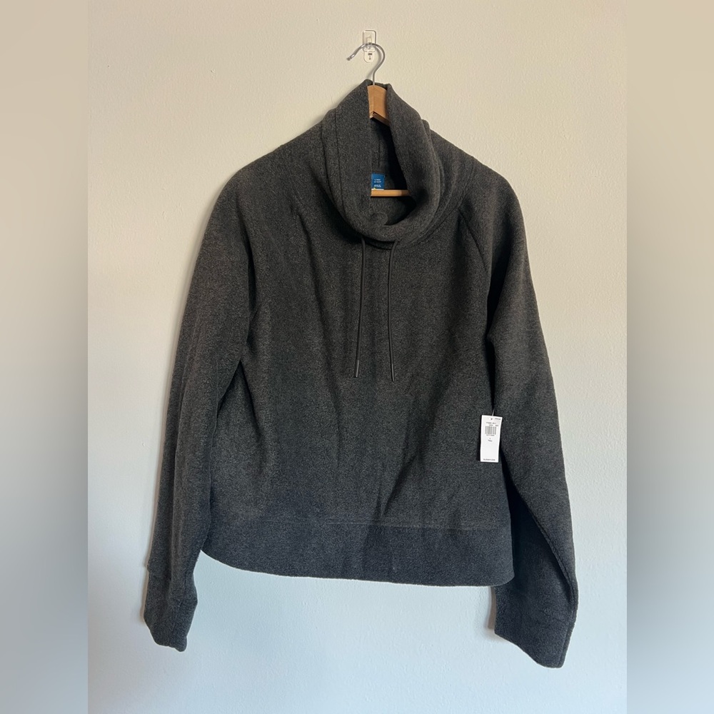 NWT L Tall - Old Navy Charcoal Funnel‎ Neck Sweatshirt